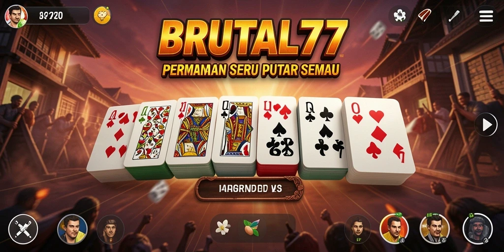 Screenshot gameplay BRUTAL77 yang menampilkan keseruan bermain Domino.