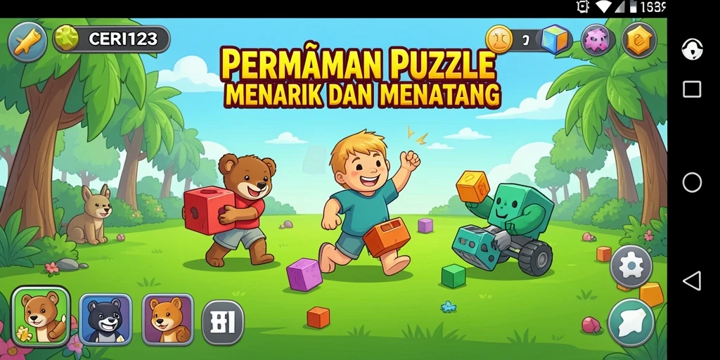 Tampilan menarik gameplay CERI123 dengan berbagai teka-teki.