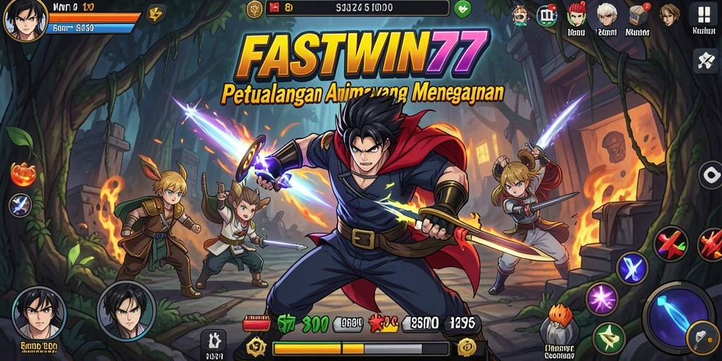 Tangkapan layar gameplay FASTWIN77 menampilkan karakter Anime yang epik.