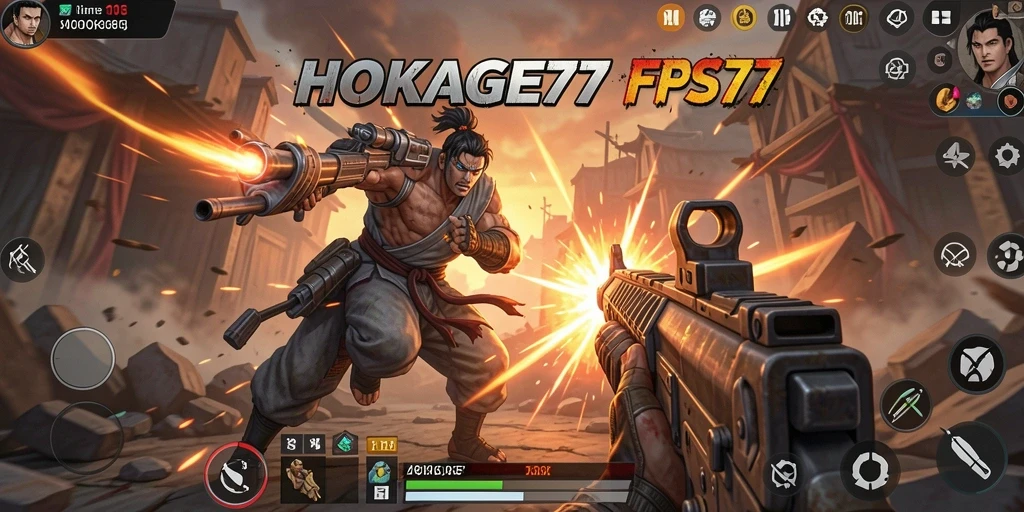 Screenshot menampilkan aksi seru dalam gameplay HOKAGE77