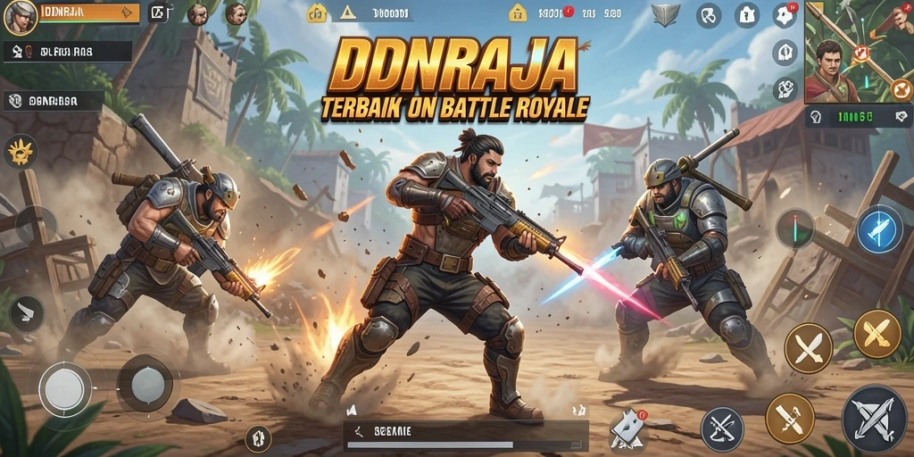 Gameplay seru IDNRAJA dalam pertarungan Battle Royale.