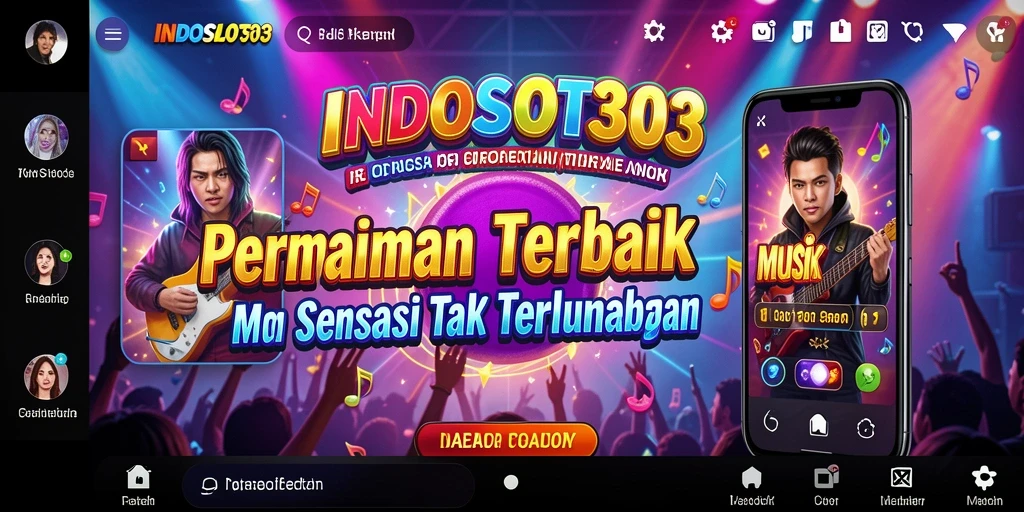 Tampilan gameplay menarik dari aplikasi musik INDOSLOT303 dengan grafik yang memukau.
