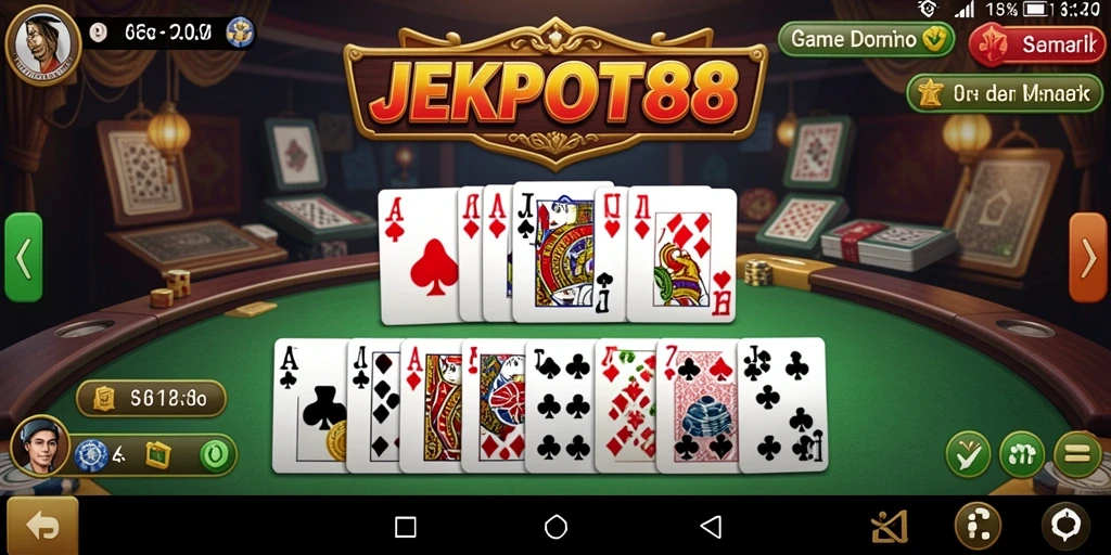 Screenshot gameplay seru dari JEKPOT88 yang menunjukkan aksi Domino.