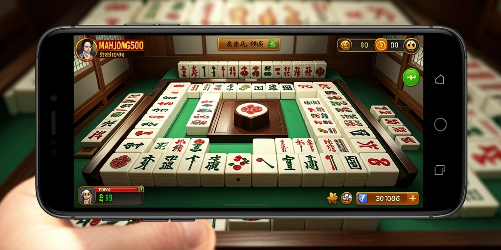 Tampilan gameplay menarik dari MAHJONG500 yang penuh warna.