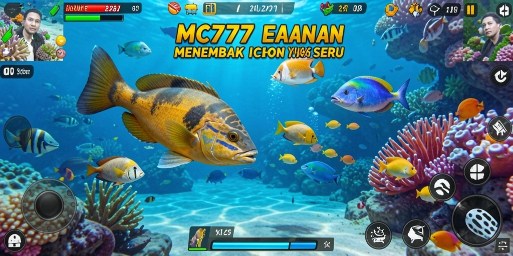 Screenshot gameplay MC777 menampilkan serunya menembak ikan dengan grafis menarik.