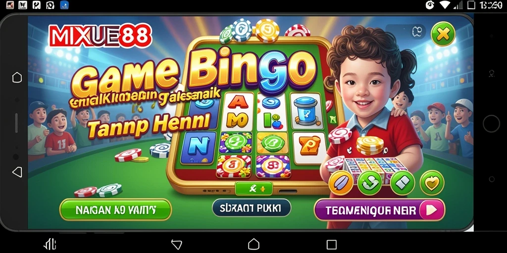 Screenshot gameplay Bingo MIXUE88 dengan aksi seru dan penuh hadiah.