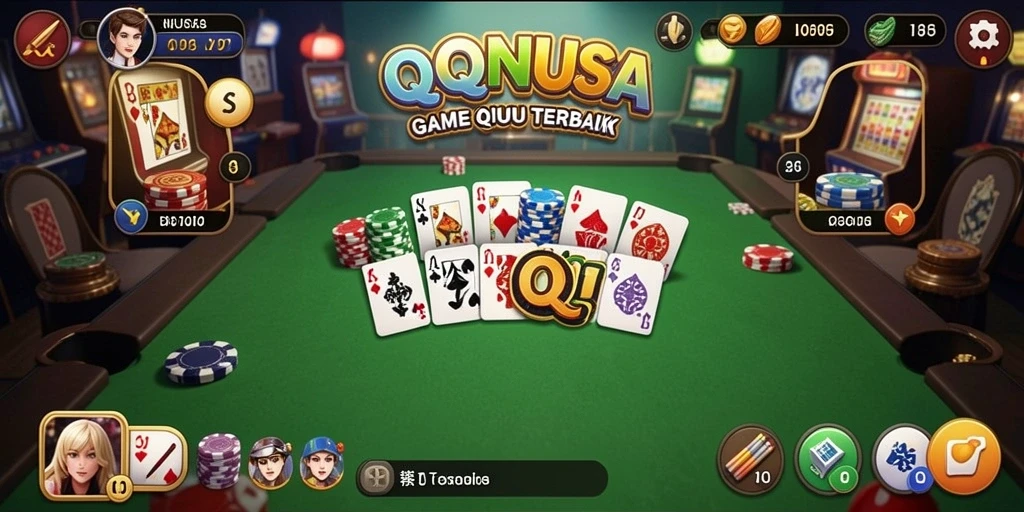 Screenshot utama QQNUSA menunjukkan aksi intens QiuQiu.
