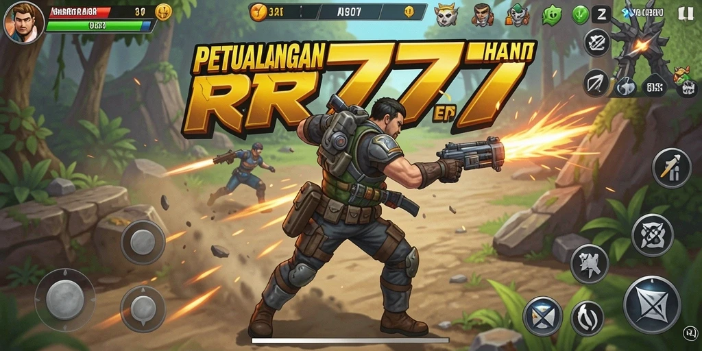Screenshot utama RR777 menampilkan momen aksi yang intens.
