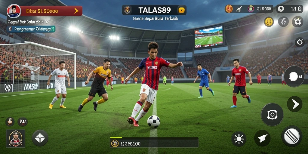 Tampilan gameplay TALAS89 dengan momen-momen seru dalam pertandingan sepak bola.