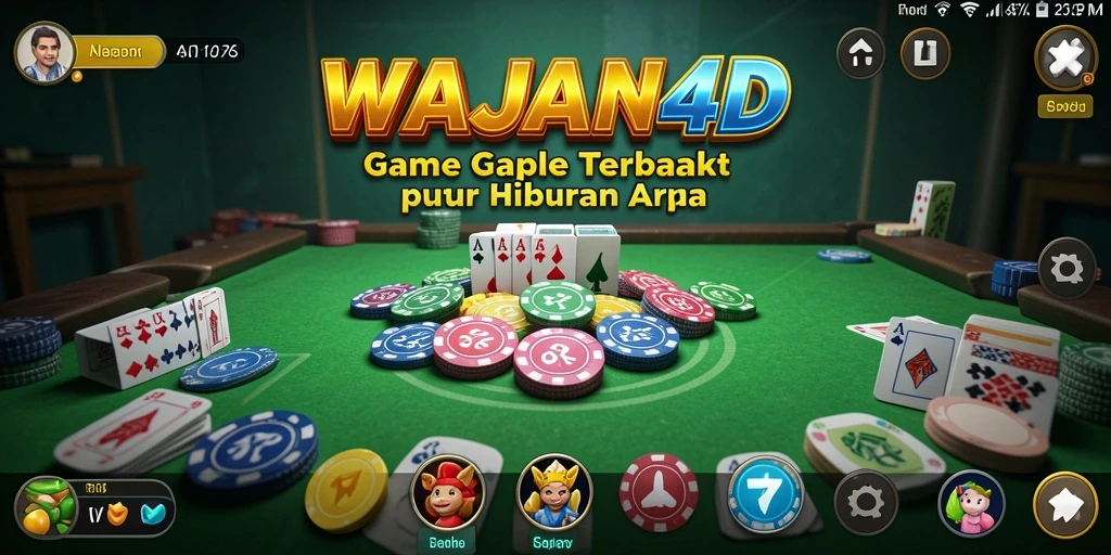 Tampilan gameplay menarik dari WAJAN4D yang menggambarkan serunya bermain Gaple.